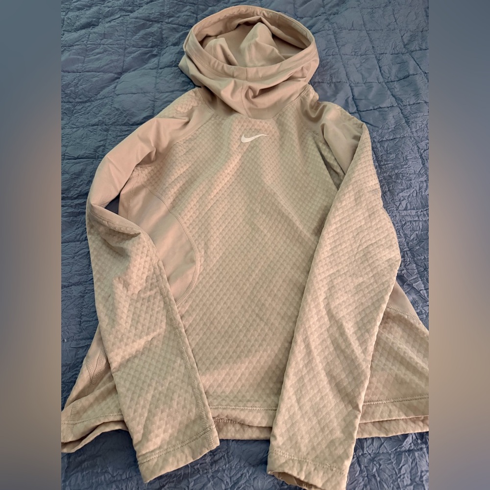 Nike Pro Hyperwarm Beige Hoodie Women’s small